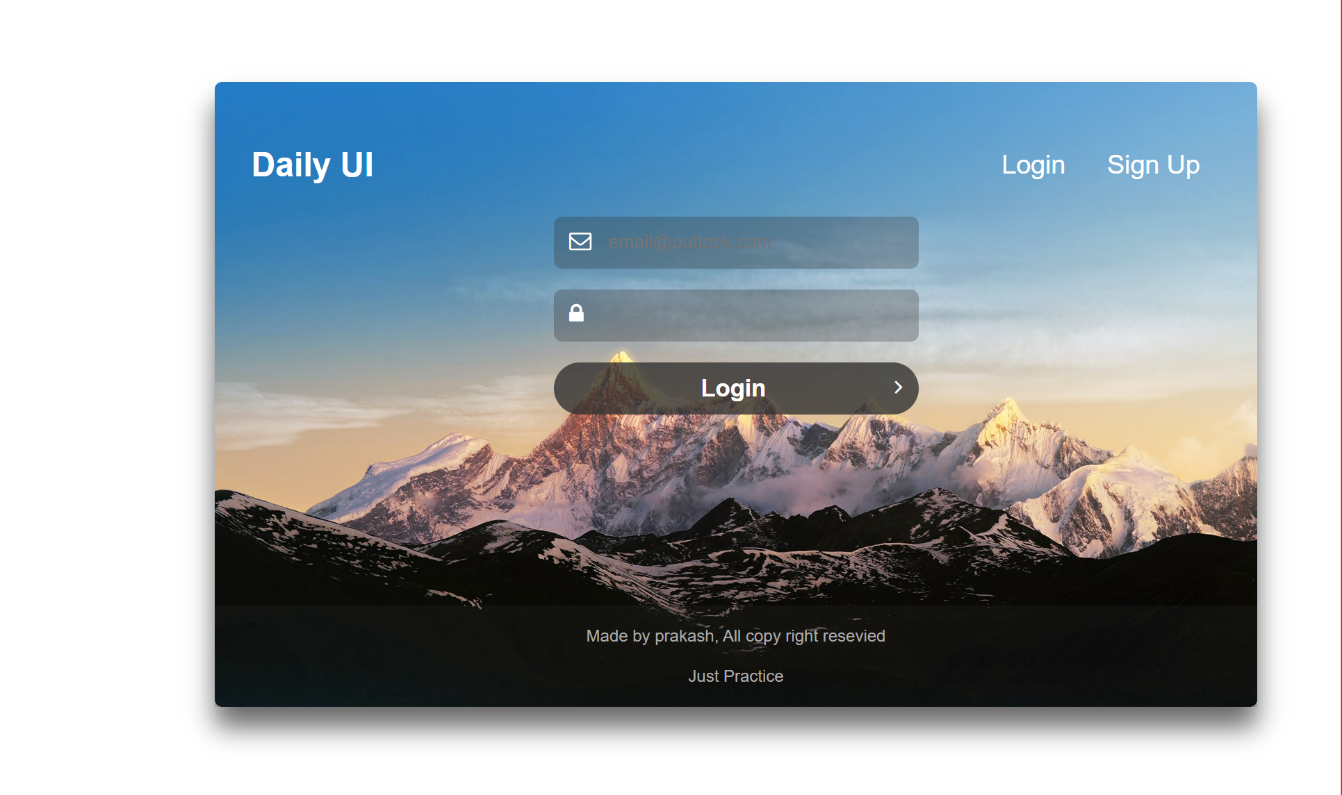 Pure JavaScript Login Project