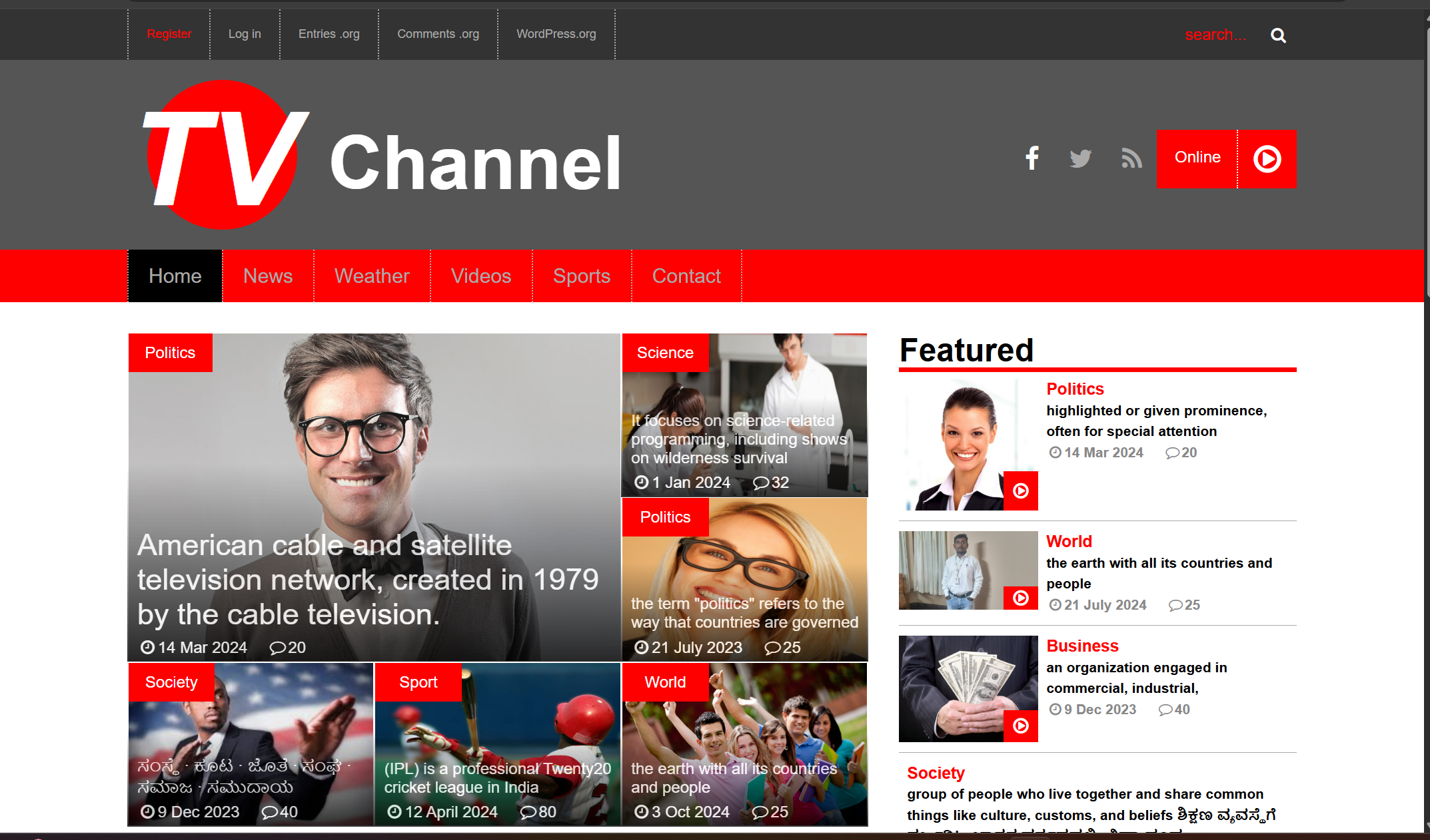 TV Channel Project